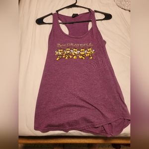 Bee grateful purple racerback